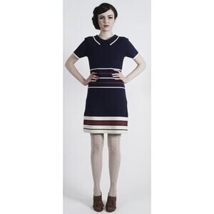Dear Creatures Navy Shirley Mini Dress - Mod 60s Knit